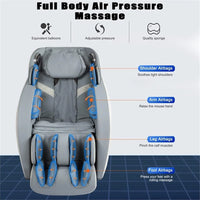 Blue Faux Leather Zero Gravity Recliner 3D Programmable Massage Chair
