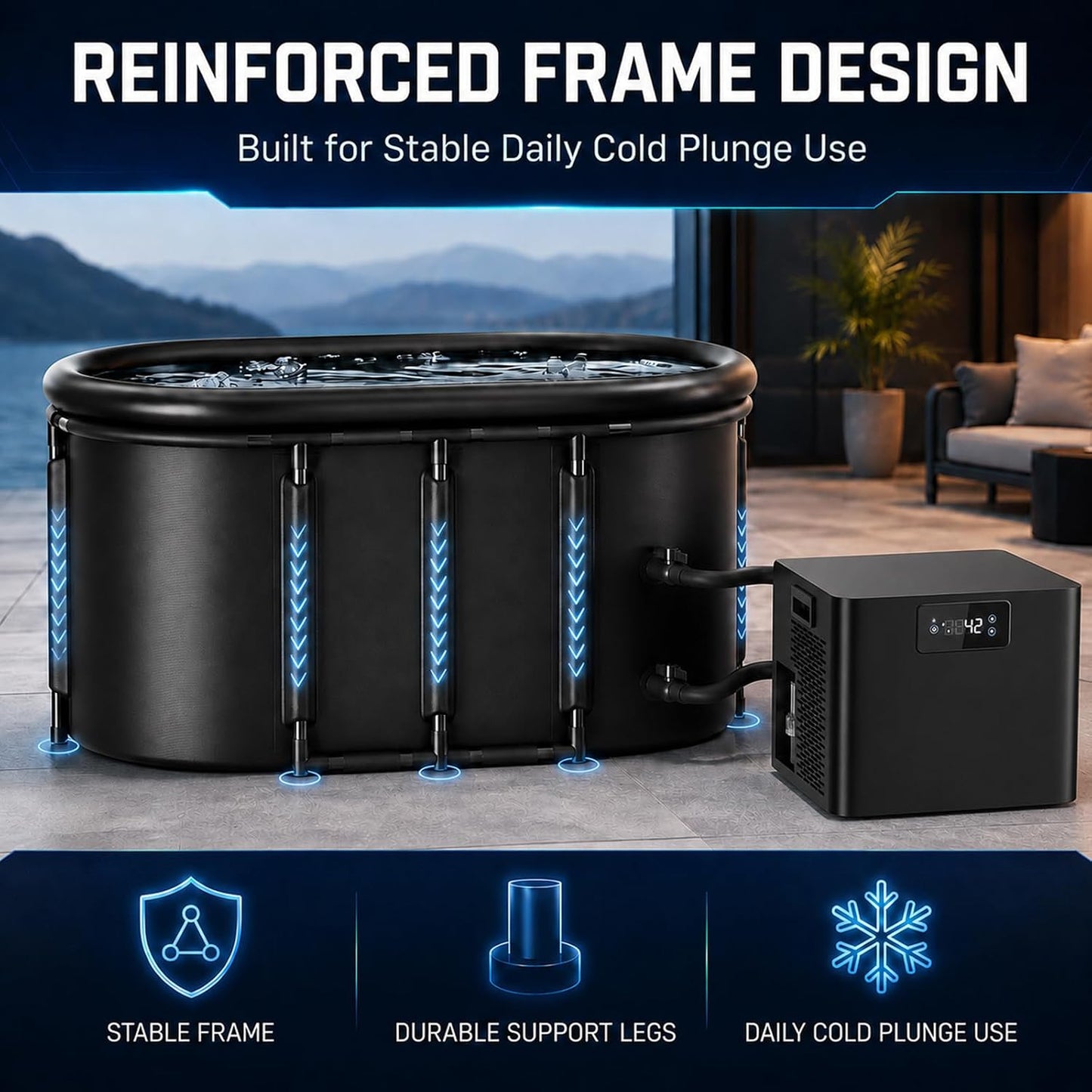 Ice Bath Chiller & Cold Plunge Tub Bundle, 1/3HP Cold Plunge Chiller with Built-In Pump & Filter, 148Gal Insulated Ice Bath Tub for Cold Therapy, Recovery, Muscle Relaxation & Wellness at Home