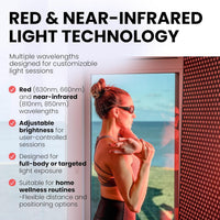 Red Light Therapy Panel Device – Full Body Panel, 630Nm 660Nm 810Nm 850Nm Red & near Infrared Light Therapy, 300 Quad Chip Leds, Brightness Control, Pulse Mode – ULTRA1500