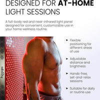 Red Light Therapy Panel Designed for Full Body Treatment, 300 Quad Chip LEDs, 4 Wavelengths, Pulse Mode