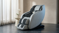 Blue Faux Leather Zero Gravity Recliner 3D Programmable Massage Chair — Lifestyle