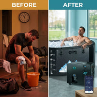 Cold Plunge Tub, 248 Gallon, 1 Horsepower, Heavy-Duty Ice Bath Tub for Athletes with Hot & Cold, Portable Inflatable Plunge Chiller with Water Treatment Kit, Immersion Therapy, Wifi (Black, 1 Set) — Before & After