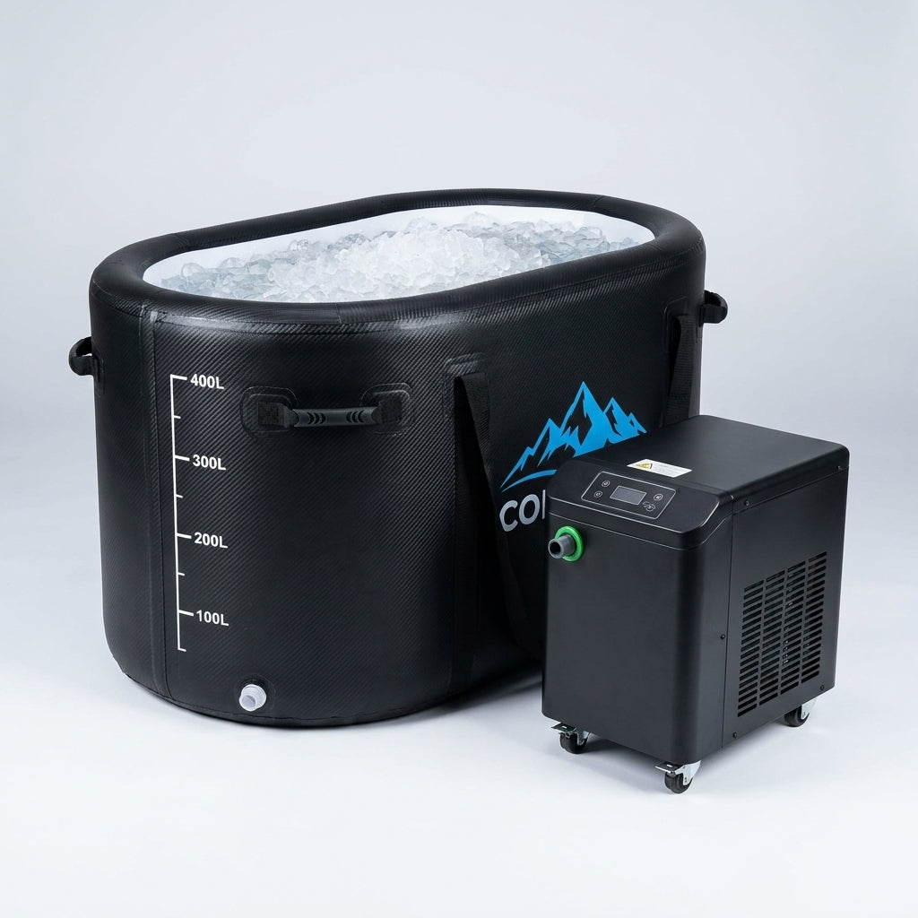 Cold Plunge Tub, 248 Gallon, 1 Horsepower, Heavy-Duty Ice Bath Tub for Athletes with Hot & Cold, Portable Inflatable Plunge Chiller with Water Treatment Kit, Immersion Therapy, Wifi (Black, 1 Set) — Studio Shot