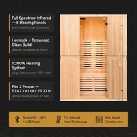 Infrared Home Sauna Room for 2 Persons Sauna Spa Room Hemlock Wood Infrared Sauna Cabin Dry Sauna with Full Spectrum Radiator, LED Light, Bluetooth, MP3, USB (2 Person Sauna Room) — Results & Stats