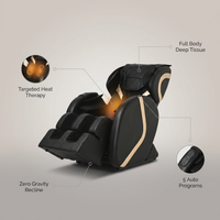 Full Body Massage Chair Designed for Complete Recovery, Zero Gravity Positioning, 5 Auto Programs, Heat Therapy — infographic